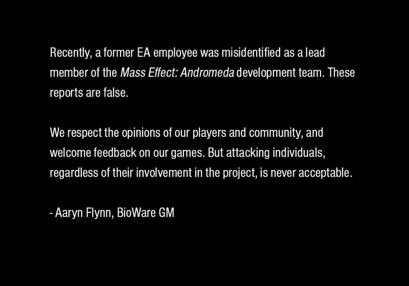 Illustration for article titled Scumbags Harass Woman For Working On Mass Effect: Andromeda's Animations